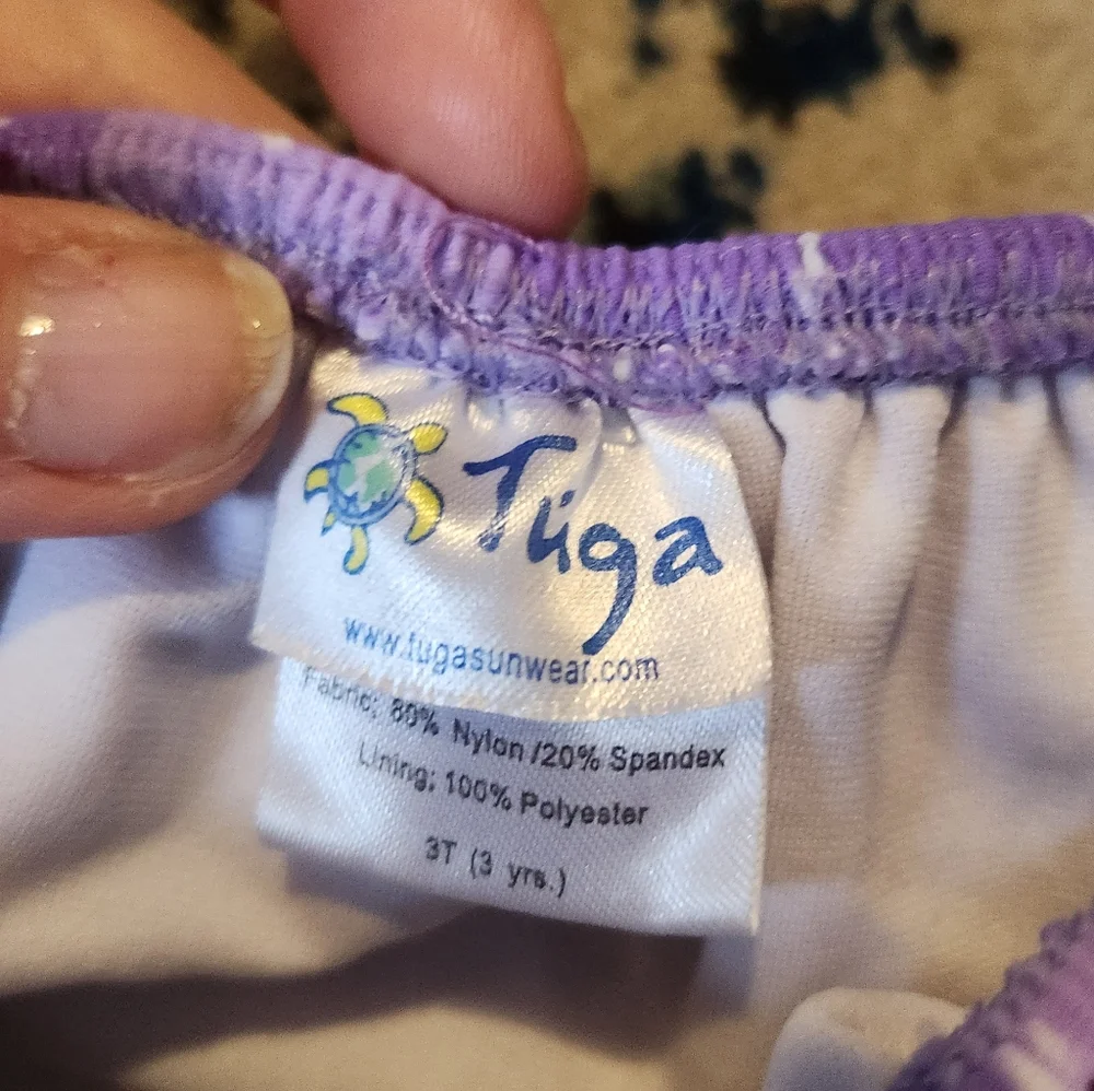 Purple Turtle Print Kids Swim Diaper